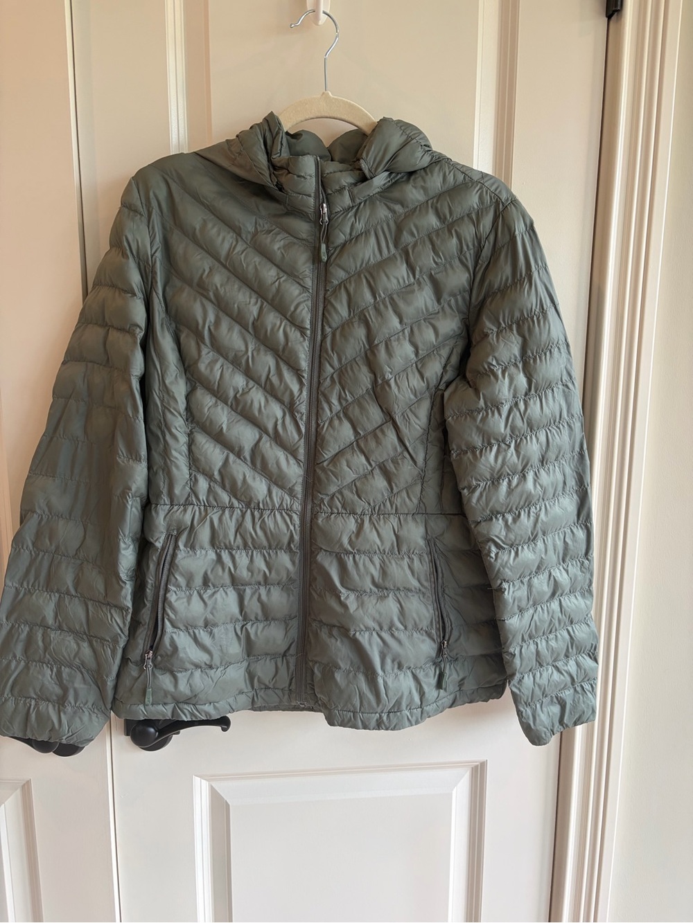 32 Heat Women's Quilted Hooded Jacket Coat - Olive Green Size M
